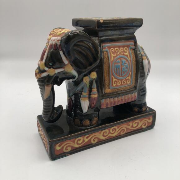Vintage Regal Elephant Good Fortune Ceramic Statue Figurine 7" X 7" READ DESCRIP - Picture 3 of 8